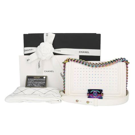 chanel led boy bag white|Chanel boyfriend bag.